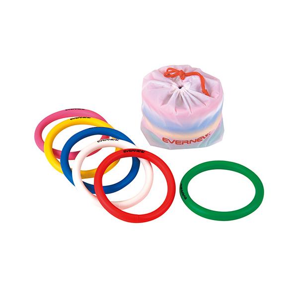 ●メーカー名／エバニュー●カラー／赤・白・青・黄・緑・ピンク●サイズ／太さ2×直径18cm●重量／100 g （個）●材質／塩化ビニール●ナイロンケース付●小学校低学年・園児用