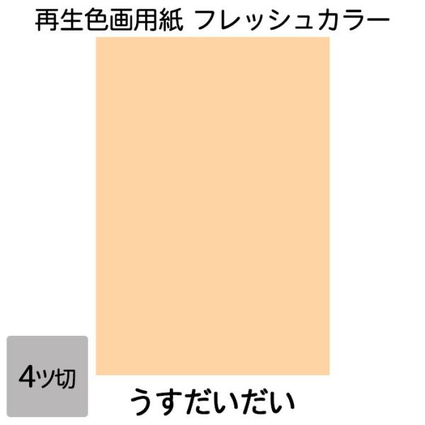 画用紙 色画用紙 フレッシュカラー 四ツ切 100枚 うすだいだい 単色
