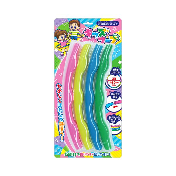 つなげて遊ぶカラフルフープ●メーカー名／池田工業社●連結用フープ8本●最大φ約80cm●約210g