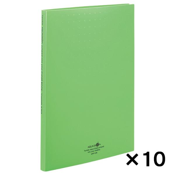 ファイル クリヤーブック交換式A4 15ポケット 黄緑 イエローグリーン 10冊 LIHIT LAB. リヒトラブ
