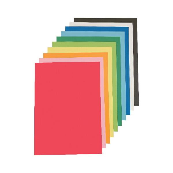 フレッシュカラーの人気10色をセットにしました。●メーカー名／大王製紙●内容／いちご、さくら、オレンジ、きいろ、きみどり、みどり、みずいろ、あお、ゆき、くろ×各10枚●サイズ／4ツ切：392×543mm、8ツ切：271×392mm●坪量／1...