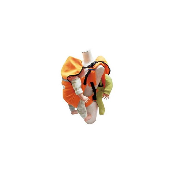 2人の子供と一緒に避難ができる抱っこひも。●メーカー名／日本エイテックス●サイズ／収納時：31×25×12cm、使用時：71×44cm（おんぶ部分）、ウエストベルト最長113cm●重量／約650g（収納袋含む）●材質／表地：ポリエステル（防...