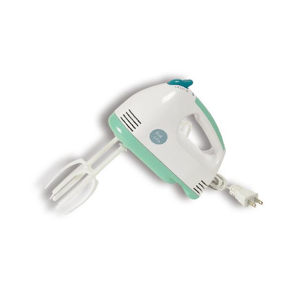 ハイパワー120W、5段階スピード調整●サイズ／75×180×265mm●重量／約600g●材質／本体：ABS樹脂(耐熱温度80度)、ビーター：ポリアセタール(耐熱温度90度)●速度調節／5段階●電源コード長さ／1.5m