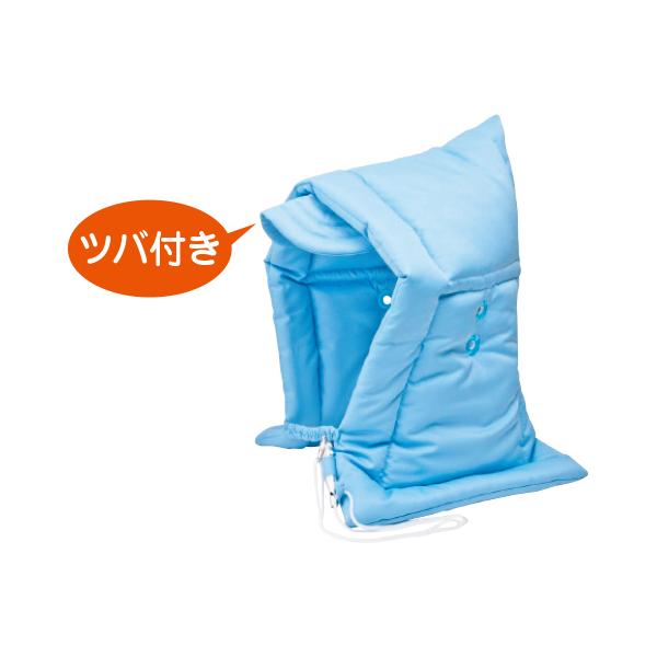 ツバ付きなので顔を保護します。●サイズ／270×60×400mm●材質／表生地・裏生地：ポリエステル（防炎加工）、中綿：難燃ポリエステル、笛：アルミ●付属品／笛
