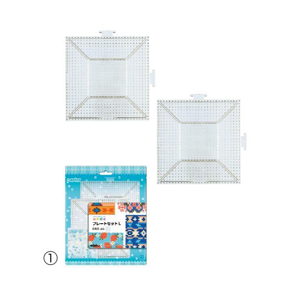 他サイト： おもちゃ ビーズ 工作 子ども 小学生 パーラービーズプレートセットL （1）四角形 カワダの商品画像