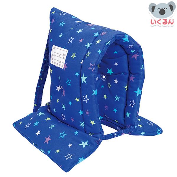 色あざやかなプリント柄の防災ずきん<br><br>●商品サイズ／W300×D60×H430mm<br>●商品重量／360g（包装資材含む）<br>●包装サイズ／W330×D60×H500mm&...