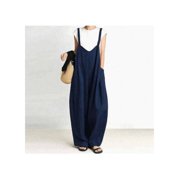 レディース  秋  サルエルパンツ 大きいサイズ シンプル ロング丈 ストレッチ ゆったり