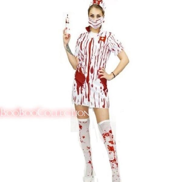 ハロウィン血だらけナース コスプレ衣装 アニメ キャラクター 大人 レディース 仮装 ハロウィン衣装