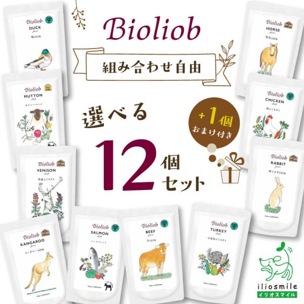 犬 ごはん 無添加 Bioliob ビオリオーブ 選べる 12個セット +1個 おまけ /ウェットフード レトルト プレゼント パウチ 爆買 ｜ イリオスマイル iliosmile