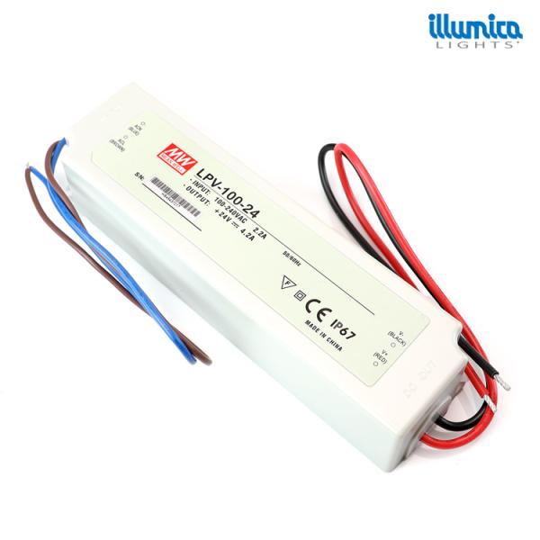防水電源 入力 ac100v-200v 出力 dc24v 4.2a (100w)  イルミカledテープ用 棚下ライト用 24V トランス ledテープライト 電源