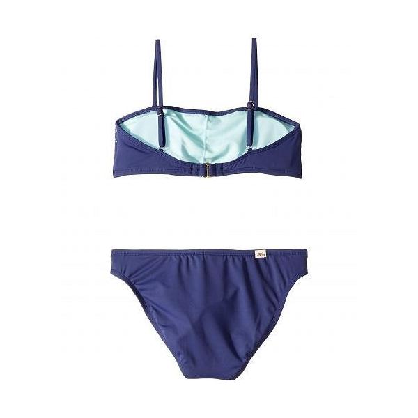 Hobie Kids 女の子用 スポーツ アウトドア用品 キッズ 子供用水着 Cross Stitch And Stones Bandeau Hipster Big Kids Navy Morenotafurt Com