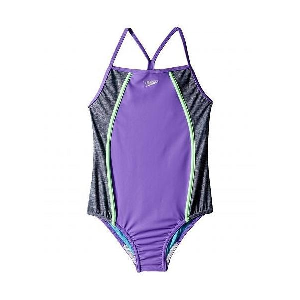 Speedo Kids スピード 女の子用 スポーツ アウトドア用品 キッズ 子供用水着 ワンピース Heather Splice One Piece Swimsuit Big Kids Lavender Purple Hwerner Dk
