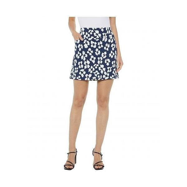 Elliott Lauren レディース 女性用 ファッション スカート Water Lily Two Pocket Jacquard Skort With Side Slits Navy White Www Wqfna Com