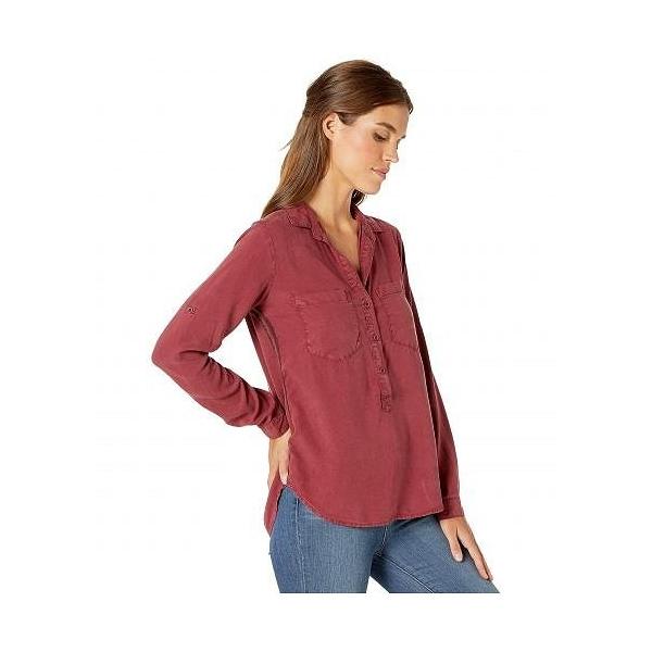 Bella Dahl レディース 女性用 ファッション ボタンシャツ Soft Touch Tencera Side Trim Popover Top Cranberry Vividarts Co Uk