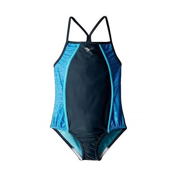Speedo Kids スピード 女の子用 スポーツ アウトドア用品 キッズ 子供用水着 ワンピース Heather Splice One Piece Swimsuit Big Kids Asphalt Olhodaguadocasado Al Gov Br