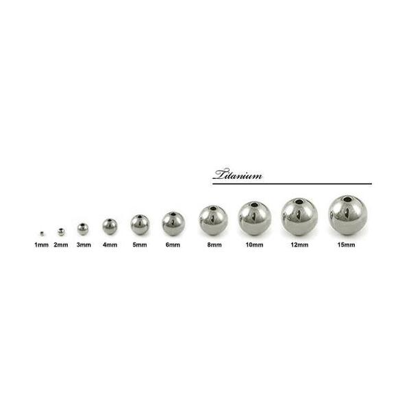 チタン  ビーズ ラウンド(玉) (研磨済)Size  4mm (hole: 1 mm)/1個