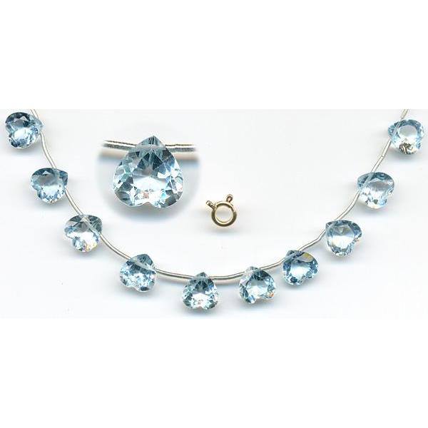 最高級スイスブルートパーズハートカット ブルートパーズハートカット7x7mm /10pcs 19 carat : アイ・ラブ