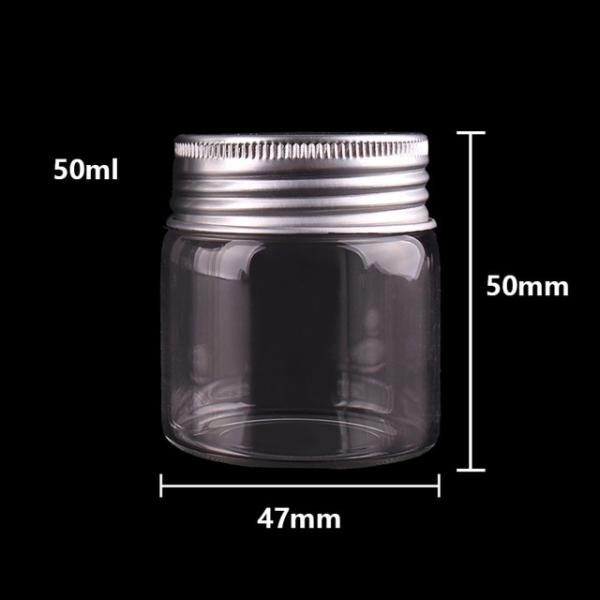 透明ガラスジャー (ガラス瓶) 50ml/1個