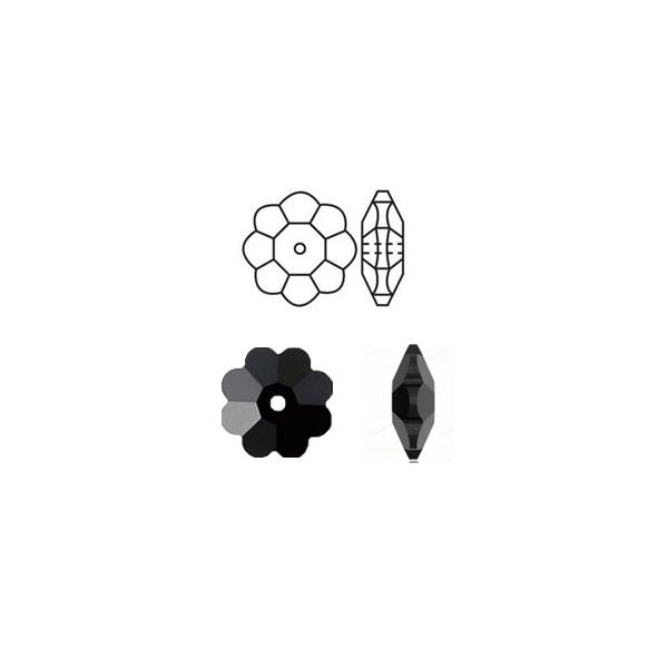 SWAROVSKI（スワロフスキー） #3700 (フラワー) 6mm ジェット /10個