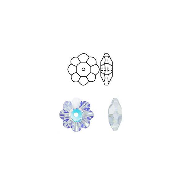 SWAROVSKI（スワロフスキー） #3700 (フラワー) 8mm ABクリスタル /6個