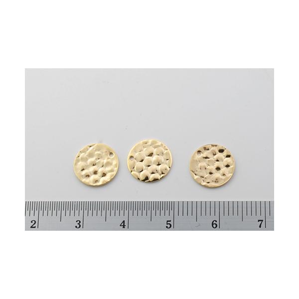 メタルチャーム : 丸　コンポネントハンマー 10mm ゴールド/ 10個販売