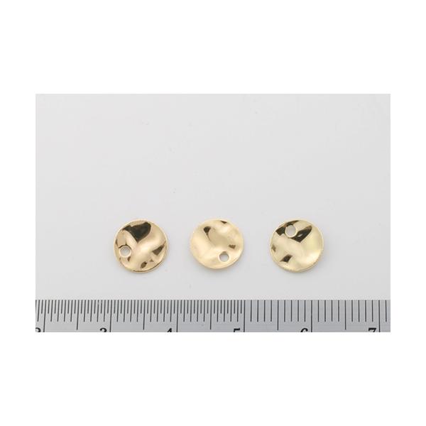 メタルチャーム : 丸　コンポネントウェーブ 8mm ゴールド/ 10個販売