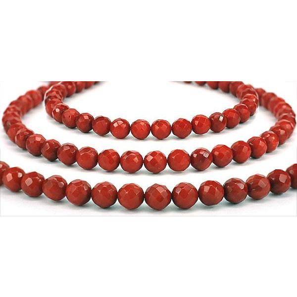 珊瑚レッド(染め)ラウンド(玉)カット 6mm /10cm