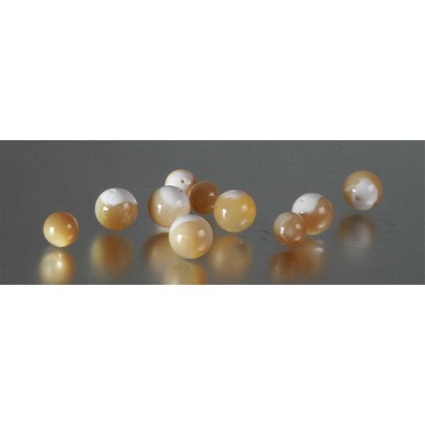 片穴 マザーオブパール(ブラウン)、丸玉 6mm/ 5pc