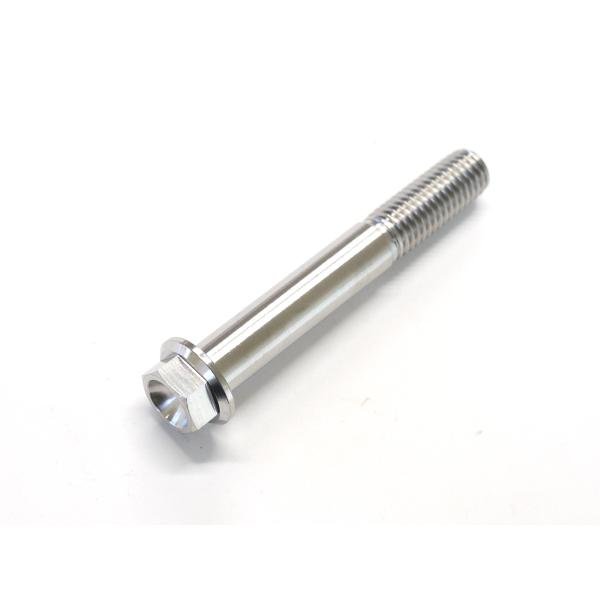 64チタン合金ボルト フランジボルト M10×70mm P1.5 並目 1本 ゆうパケット対応焼き色なし Ti-6Al-4V