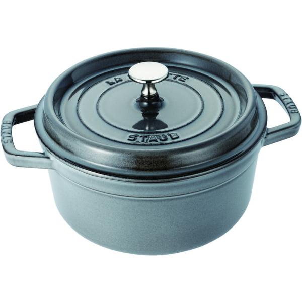 staub★ストウブ ココットラウンド10cm グレー 2個セット(中古品) Staub 【並行輸入品】 ストウブ 鍋 10cm ピコ ココット ラウンド