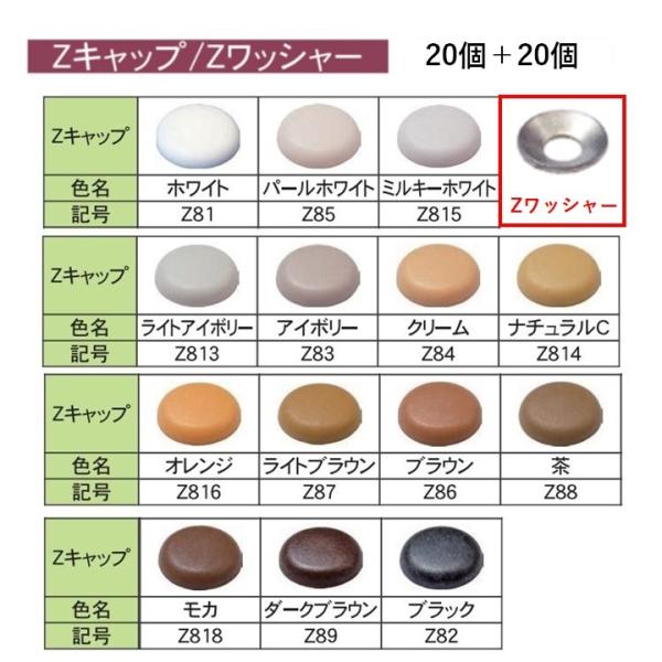 ネジ キャップ 樹脂 20個 Zキャップ Zワッシャー セット ダンドリビス ブリスター ビスキャッ...