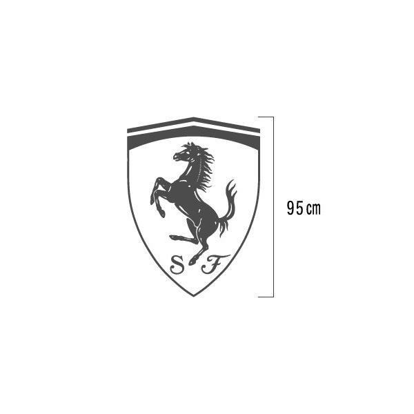 �t�F���[�� Ferrari ����ؔ����X�e�b�J�[  SF�}�[�N �c95cm