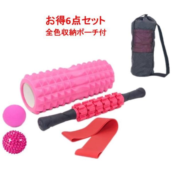 ＜商品特徴＞・6IN1セット全身セルフマッサージセットにはフォームローラー、マッサージローラースティック、マッサージボールが入っています。頭の先からつま先、全身までマッサージを行うことが可能！小さい筋肉（足裏や首）にはマッサージポールが効果...
