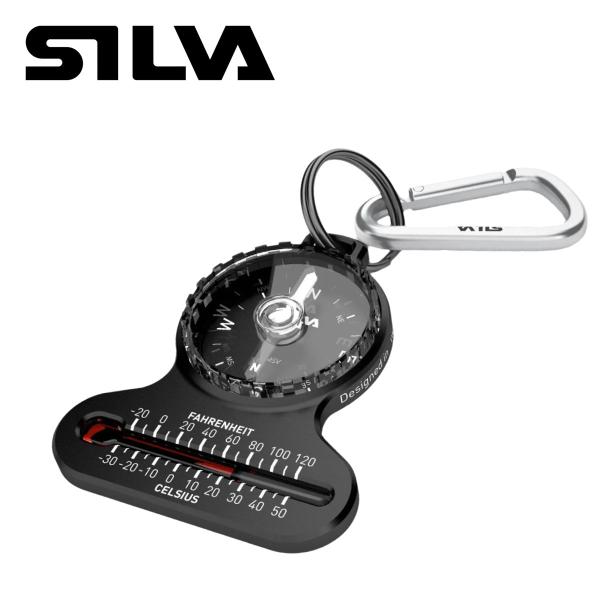 コンパスの世界的メーカー、SILVA社製のカラビナ付ポケットコンパスです。プレ−トの「Ｎ」と磁針「Ｎ」を重ねれば方位がわかります。温度計付きです。摂氏（-30℃〜50℃まで一目盛5度）、華氏の温度目盛り表示がついています。ただし温度計の赤色...
