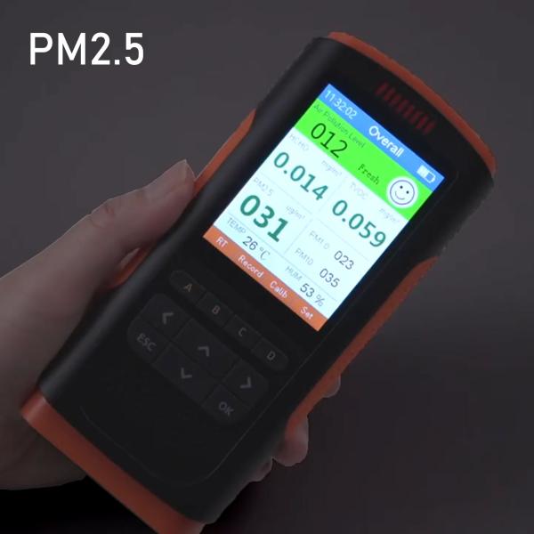 PM2.5測定器 PM1.0/10 濃度 ホルムアルデヒド 空気 TVOC 温湿度 サンワサプライ