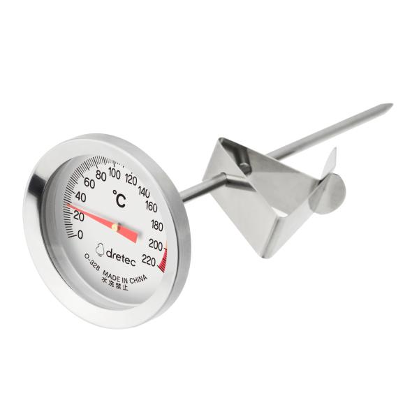 料理温度計 揚げ物用温度計 O-328 ドリテック 0〜220℃ アナログ温度計 鍋 淵