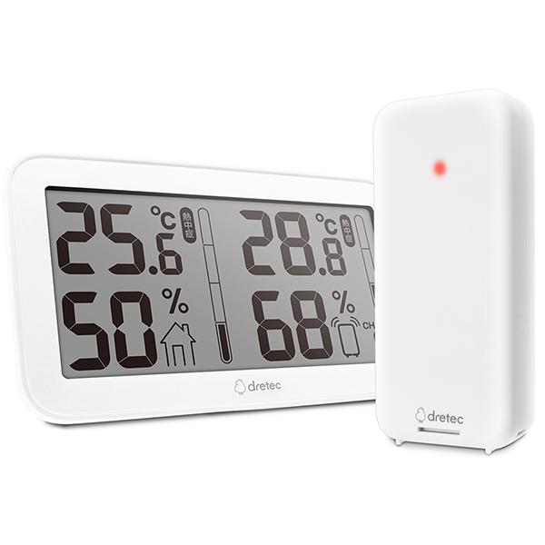 ドリテック ワイヤレス温度計 コードレス温湿度計 子機 最大3台 増設 O