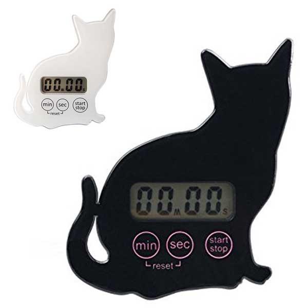 デジタルタイマー キッチンタイマー 猫 シルエット タッチパネル KT