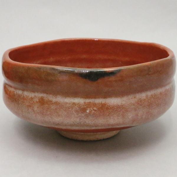 茶道具 抹茶茶碗 平茶碗 赤楽茶碗 後藤明道作 政所窯 茶道