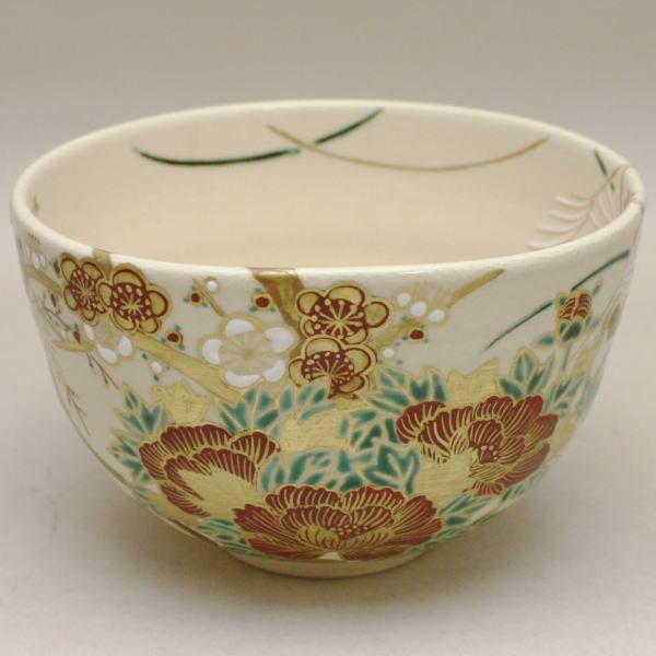 茶道具 抹茶茶碗 四季茶碗 即全写 今岡都作 即全写し 四季草花 茶道具 抹茶茶碗 四季茶碗 即全写 今岡都作 即全写し 四季草花