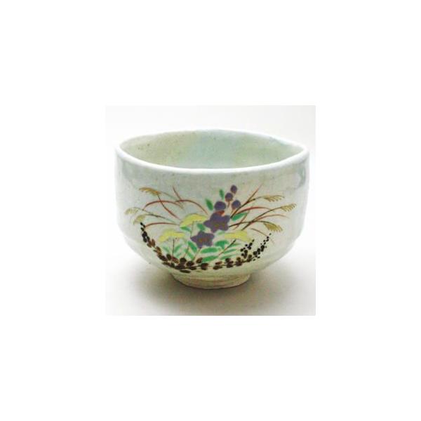茶道具 抹茶茶碗 白釉 秋草 大橋竹斎作 茶道 : 茶道具いまや静香 茶道具 抹茶茶碗 白釉 秋草 大橋竹斎作 茶道 : 茶道具いまや静香