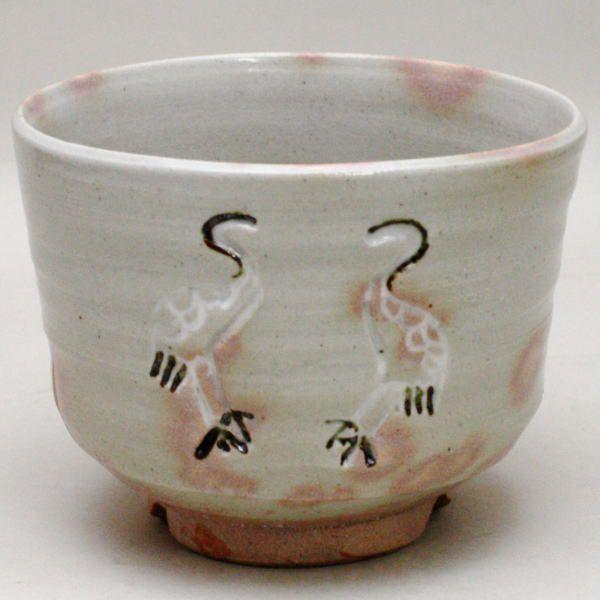 茶道具 抹茶茶碗 半筒茶碗 御本手 万古焼 萬古焼 立鶴 佐久間勝山作