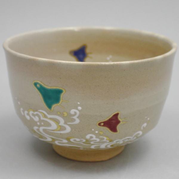 茶道具 抹茶茶碗 乾山写し 波千鳥 琴浦窯 和田桐山工房 :tyawann-436