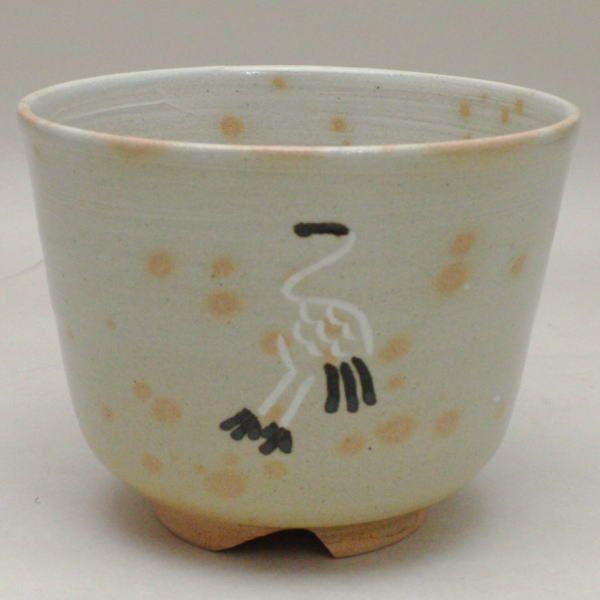 茶道具 抹茶茶碗 筒茶碗 御本 立鶴 黒石窯 : tyawann-850