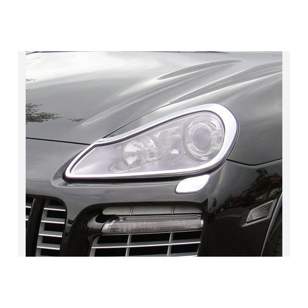 ポルシェ・カイエン初代後期型 2006-2010 ヘッドライト クローム リム :1ps13101c:IMCショップ 通販  