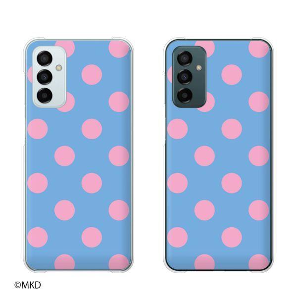 Galaxy M23 5G スマホ ケース カバー 水玉mkd ピンク×ブルー