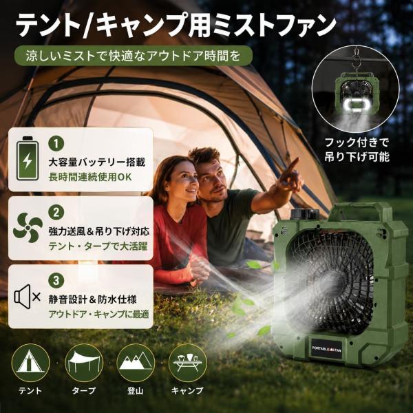 ミストファン 扇風機 テント用ミストファン ミストファン屋外 キャンプ