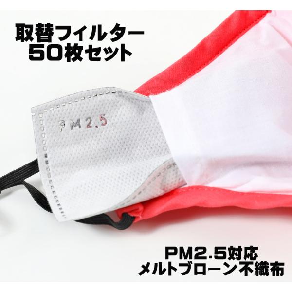マスク フィルター シート 交換用 交換式 取替フィルタ 50枚セット 2サイズ ポケット付き 個包装 布マスク用 メルトブローン不織布 マスクは別売です