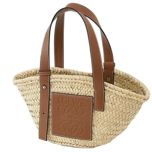 ロエベ　327.02.S93　バスケット　スモールバッグ　ナチュラル/タン ロエベ LOEWE バスケット スモール ナチュラル タン 327.02.S93 かご