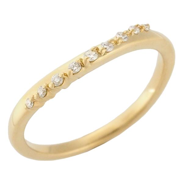 美品 ﻿4℃ k18 YG ダイヤモンドリング 8号 4℃ 9P ダイヤモンド デザイン リング K18YG 8号 : インペリアル - 通販